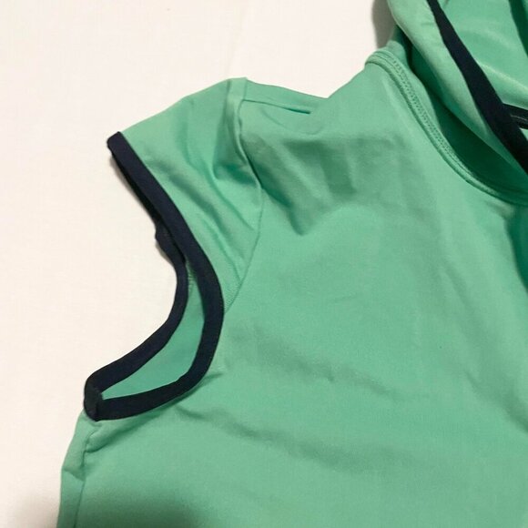 Danskin Now Womens Size Small Green Pullover Short Cap Sleeve Vneck Hoodie - Picture 6 of 16